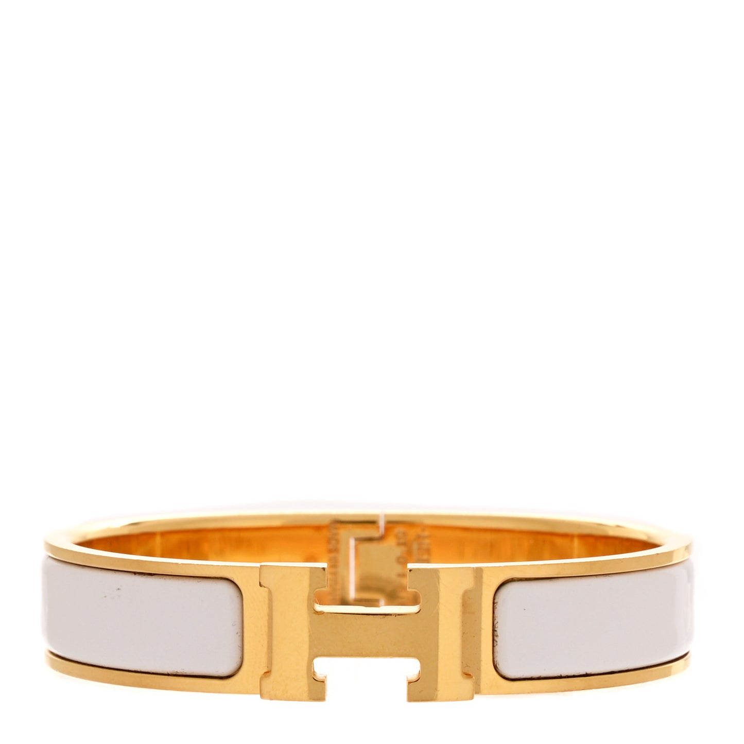 Enamel Narrow Clic Clac H Bracelet PM White