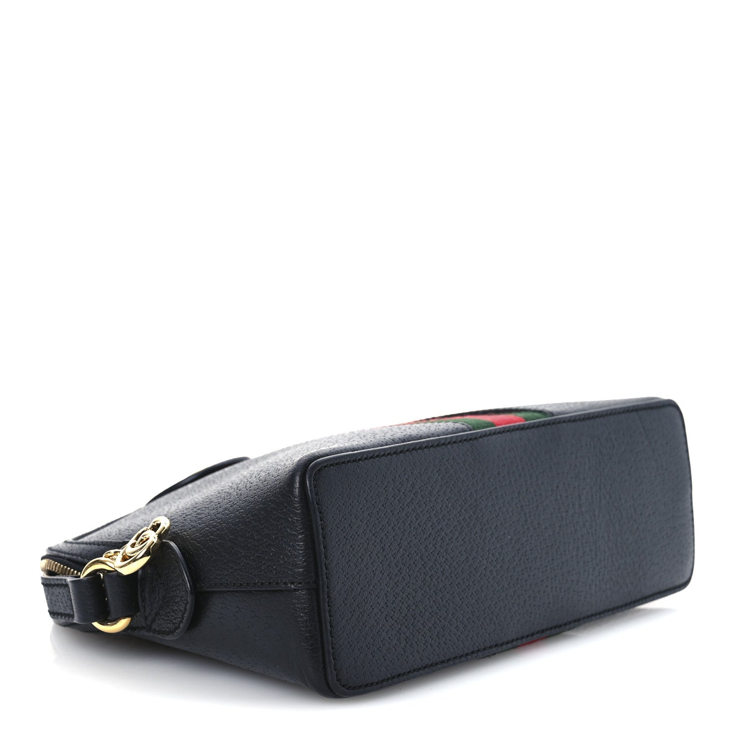 Gucci Calfskin GG Web Small Ophidia Dome Shoulder Bag Black 4 of 12