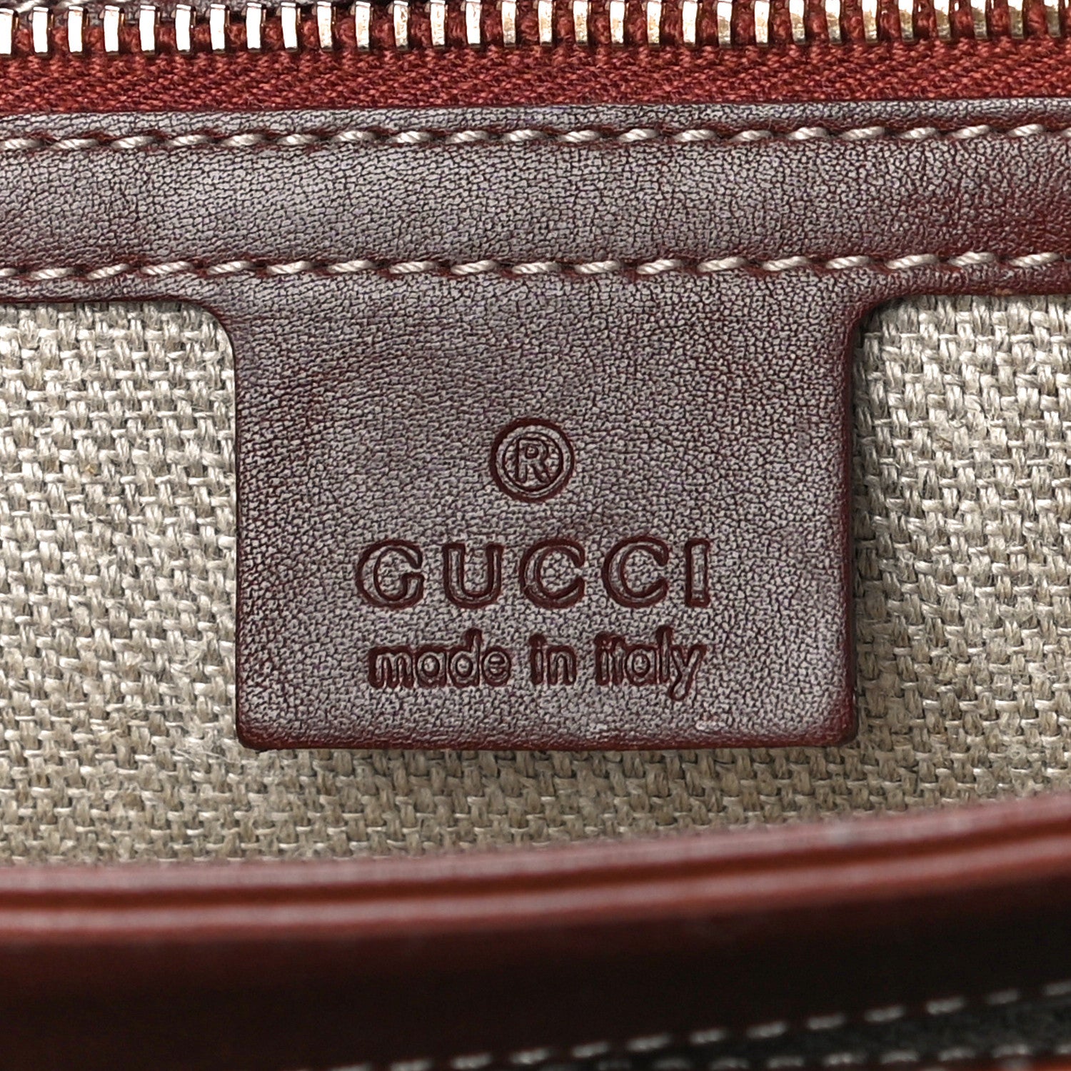 Gucci Canvas Pigna Print Peggy Bamboo Top Handle Bag Brown 6 of 12
