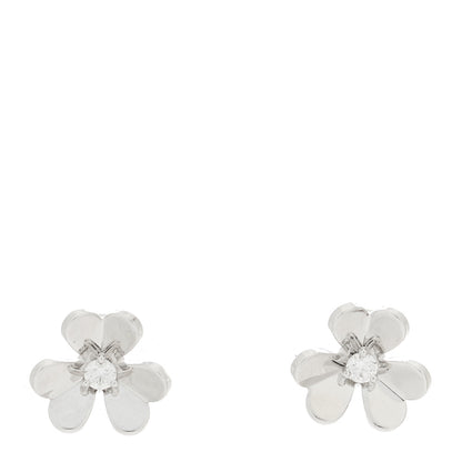 Van Cleef & Arpels 18K White Gold Diamond Mini Frivole Earrings 1 of 5