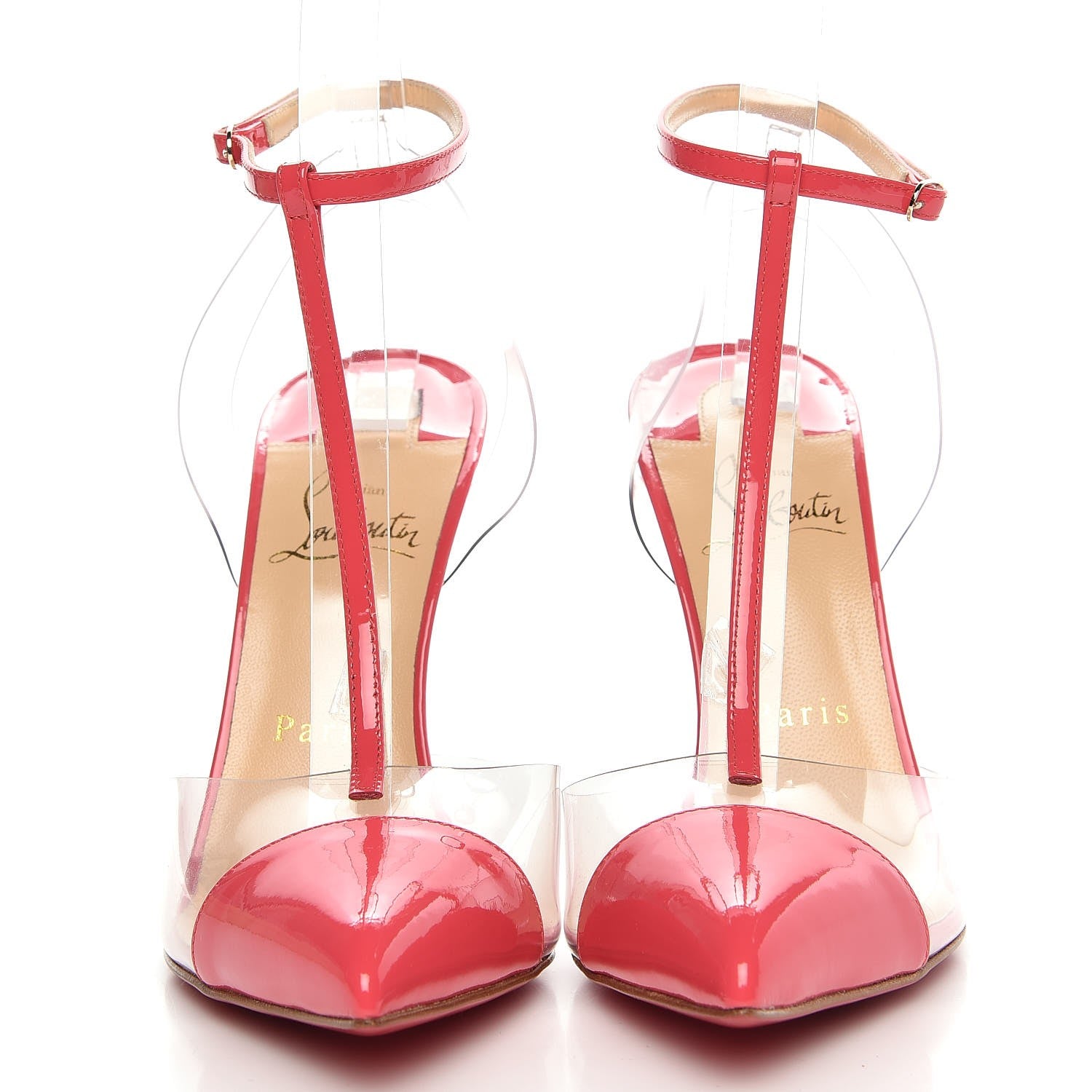 Christian Louboutin Patent PVC Nosy 100 Pumps 37.5 Begonia 2 of 7