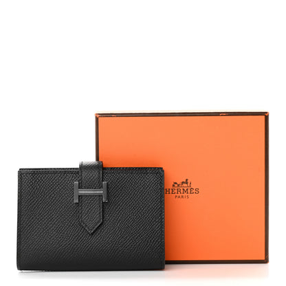 Hermes Epsom Monochrome Bearn Card Holder Wallet Black 8 of 8
