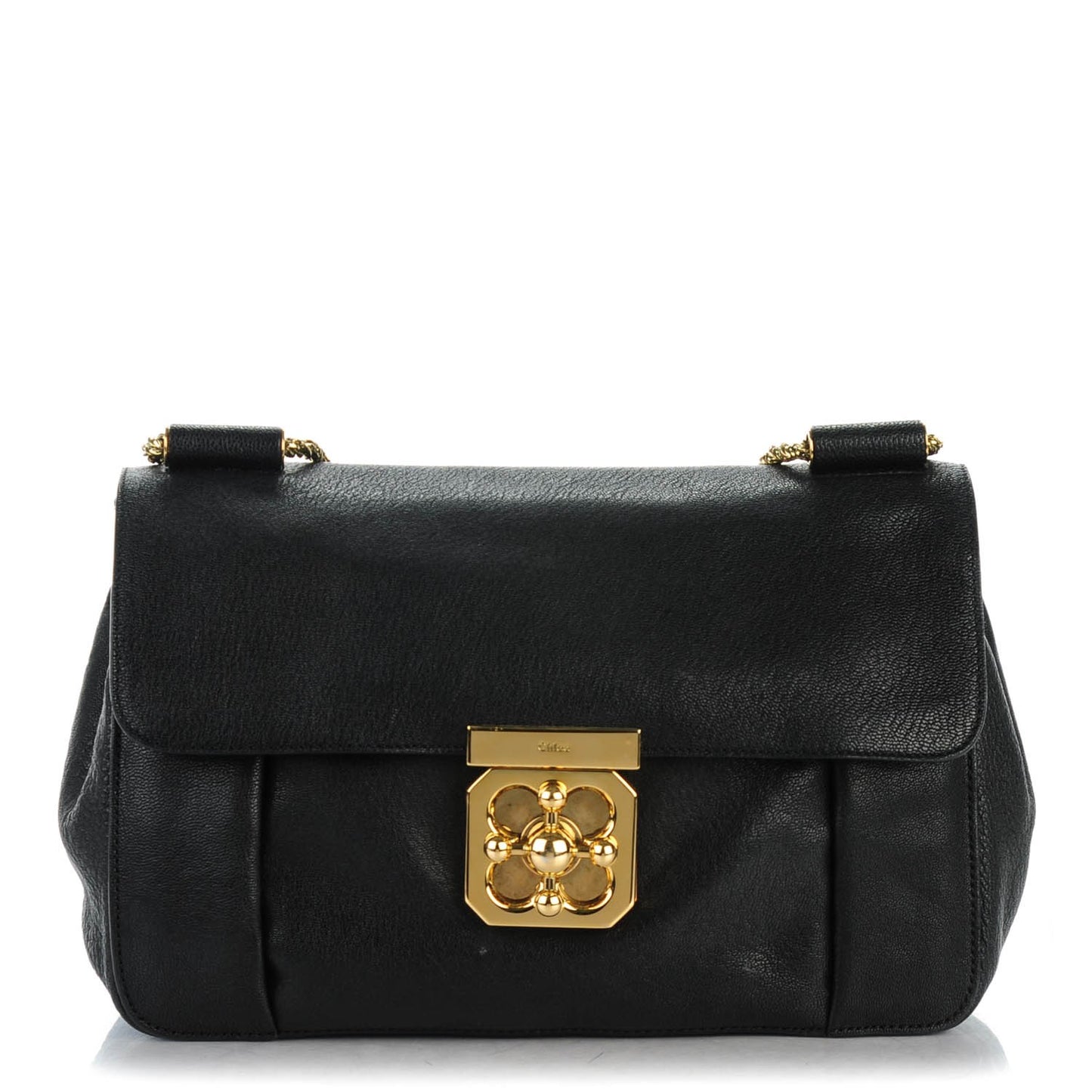 Calfskin Medium Elsie Shoulder Bag Black