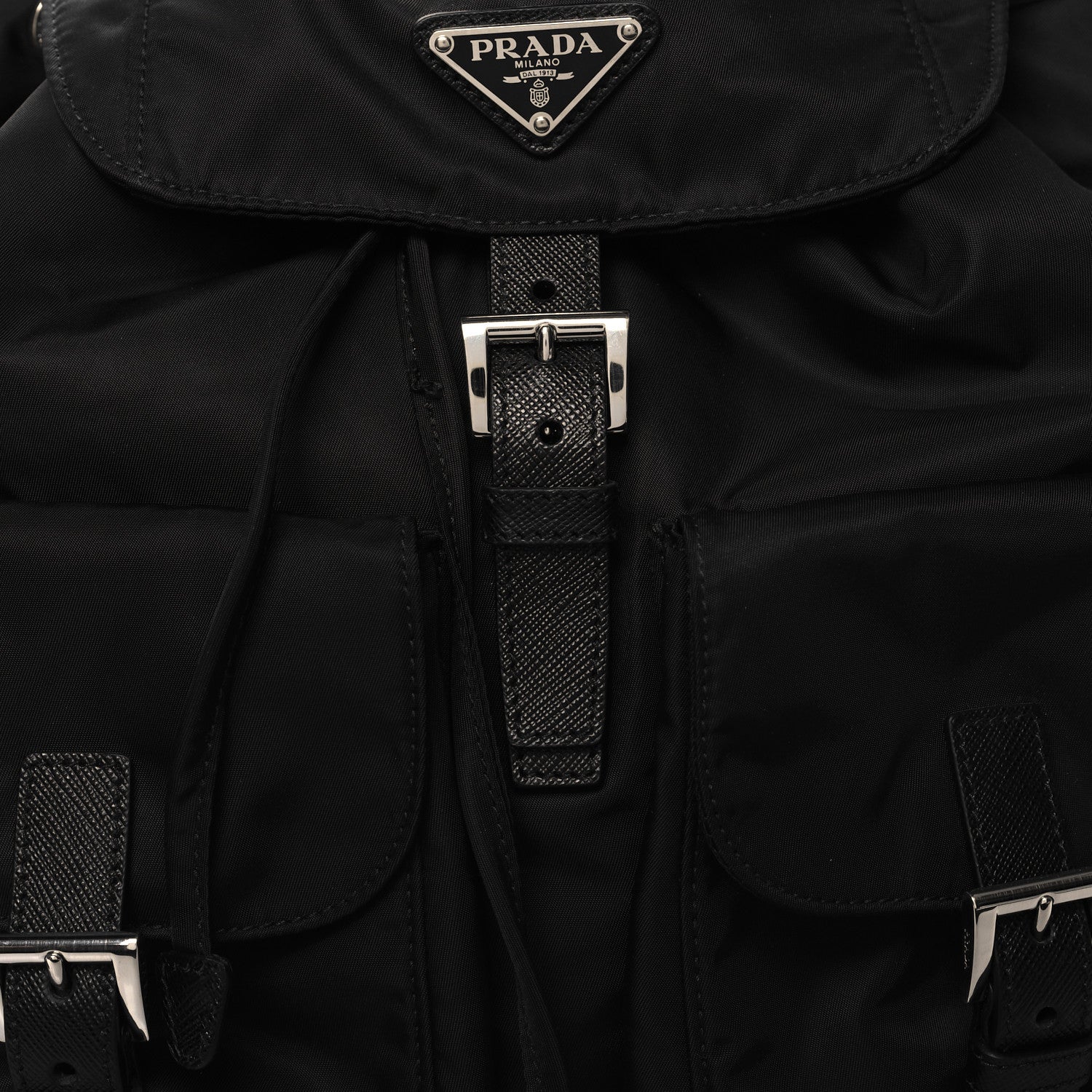 Prada Nylon Vela Saffiano Medium Backpack Black 9 of 11