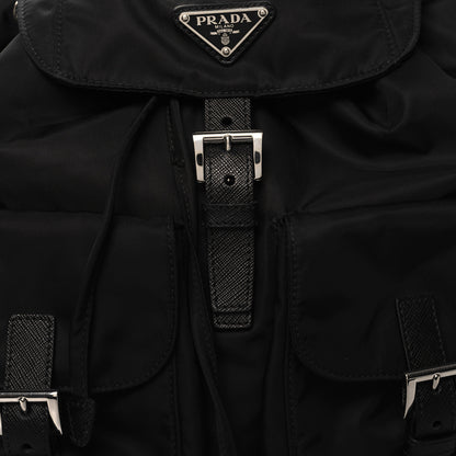 Prada Nylon Vela Saffiano Medium Backpack Black 9 of 11
