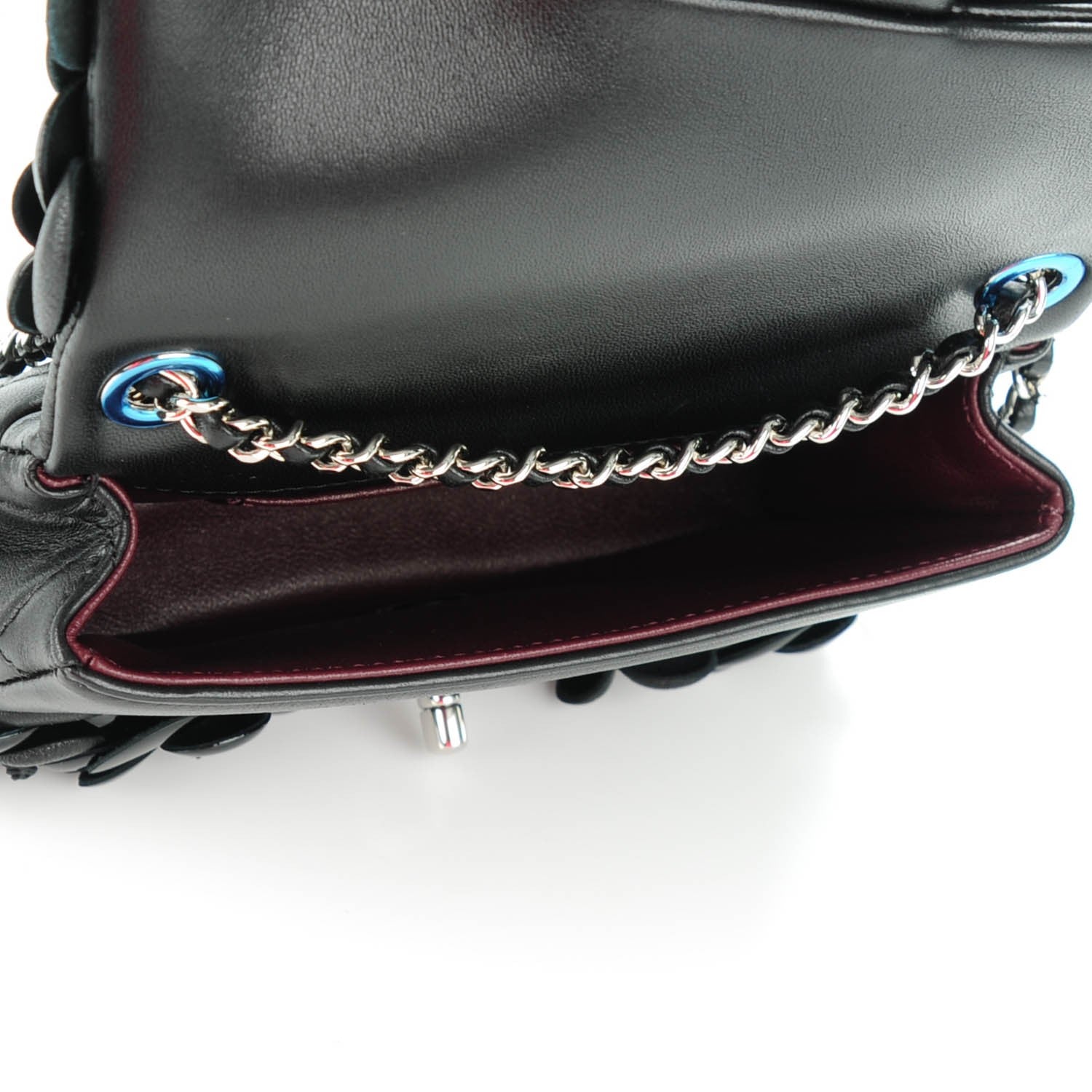 Chanel Lambskin Patent Mini Camellia Flap Black 6 of 9