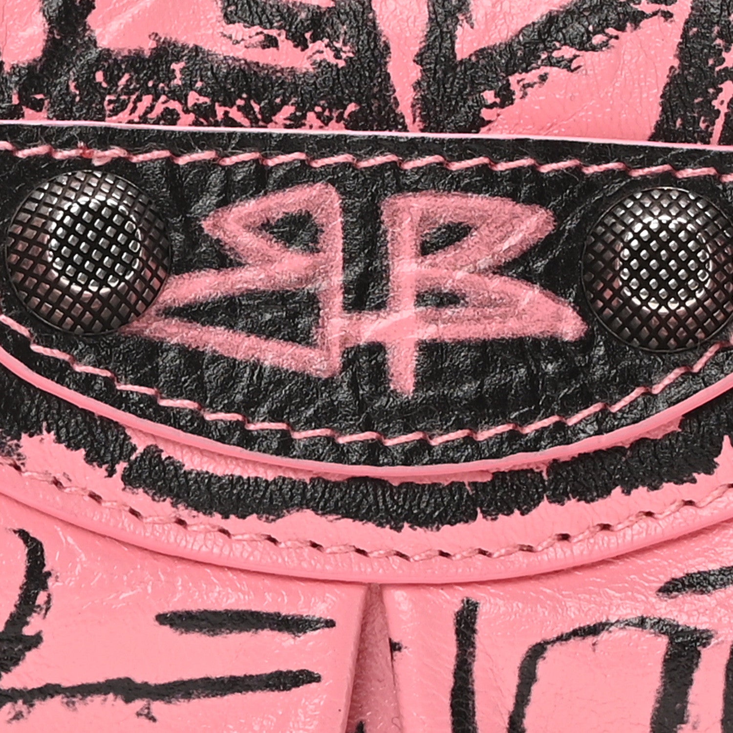 Balenciaga Agneau Arena Graffiti Le Cagole Shoulder Bag XS Sweet Pink 10 of 12
