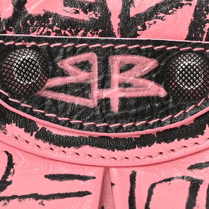 Balenciaga Agneau Arena Graffiti Le Cagole Shoulder Bag XS Sweet Pink 10 of 12