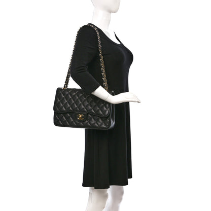 Chanel Caviar Quilted Jumbo Double Flap Black 2 of 15
