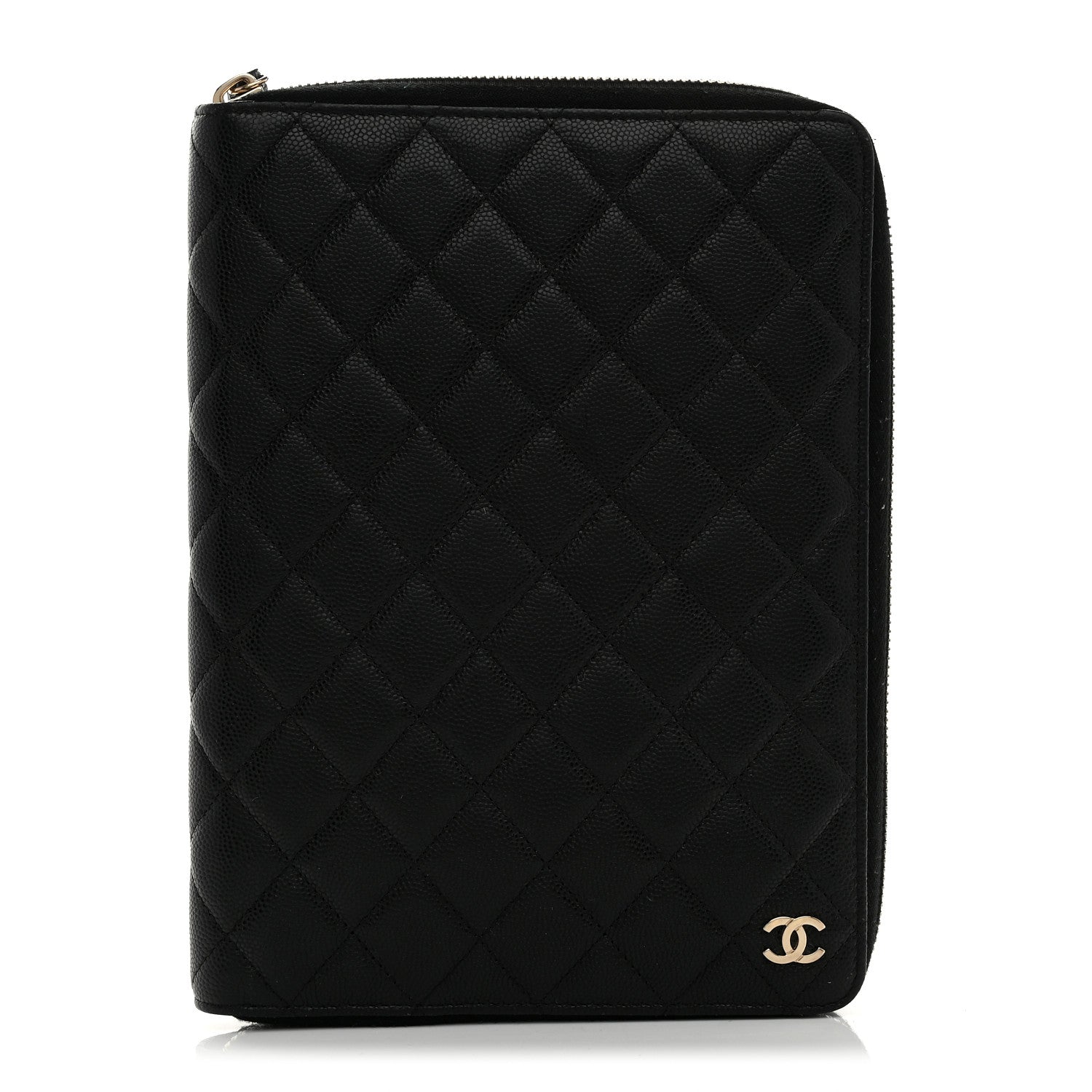 Chanel Caviar Quilted Zip Around Notebook Agenda Cover Black 1 of 7