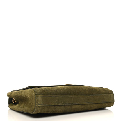 Saint Laurent Smooth Calfskin Suede Small Reversible Monogram Kate Satchel Loden Green 4 of 10