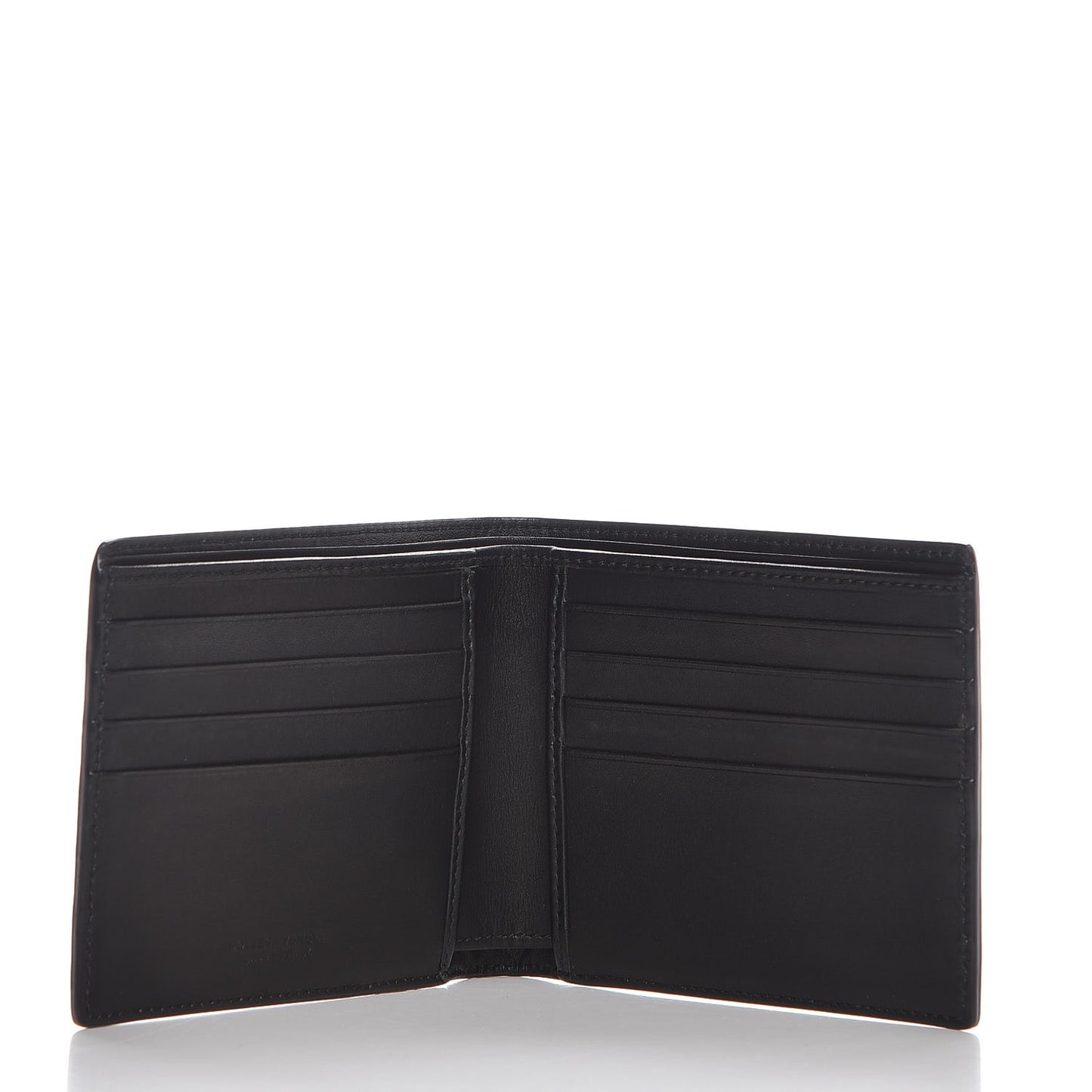 Patent Intrecciato Bi-Fold Wallet Nero Black