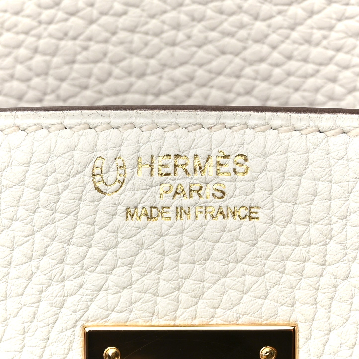 Taurillon Clemence Horseshoe Birkin 30 White Rouge Casaque