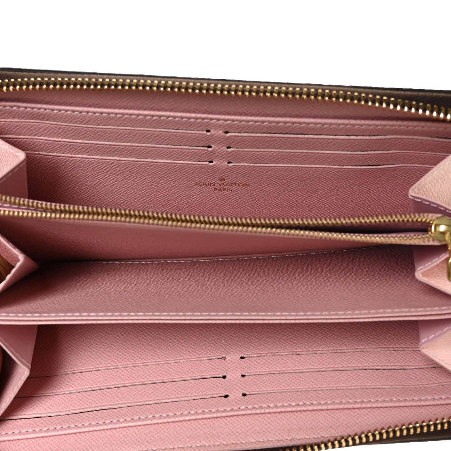 Damier Ebene Zippy Wallet Rose Ballerine