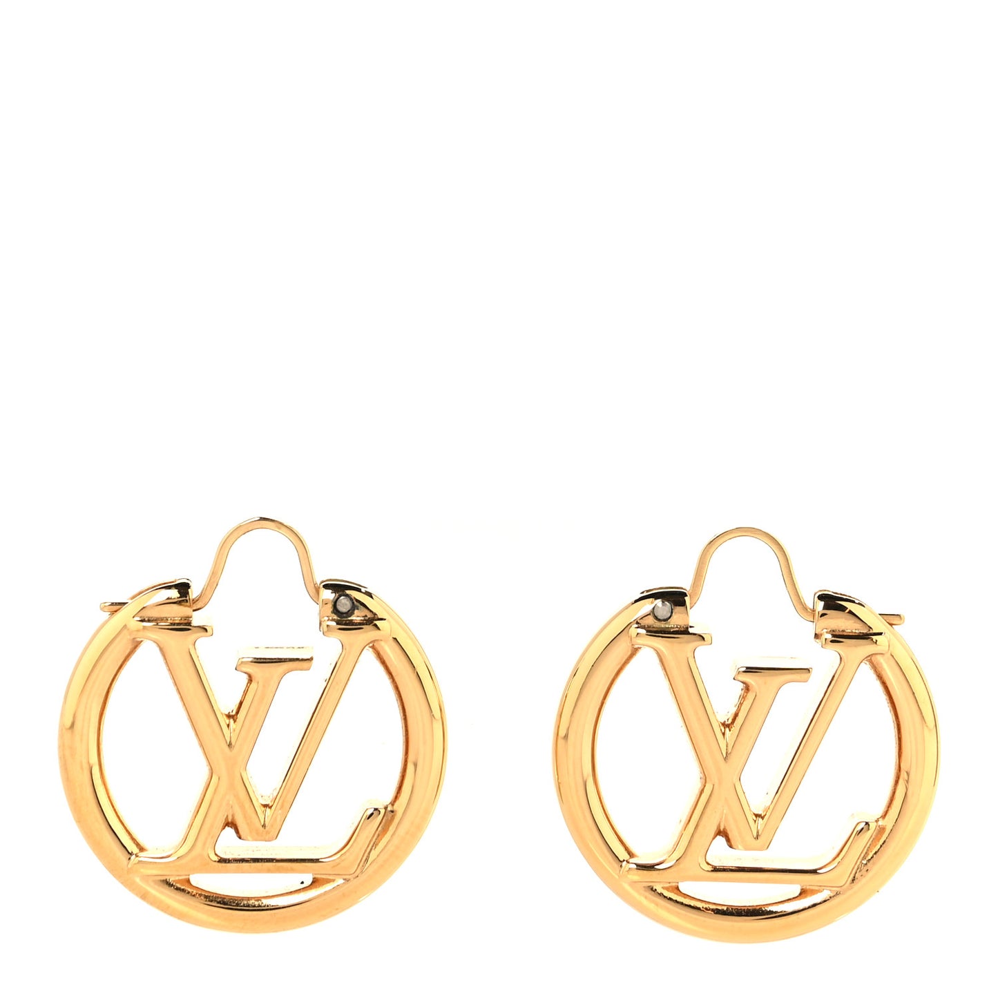 Metal Small Louise Hoop Earrings Gold