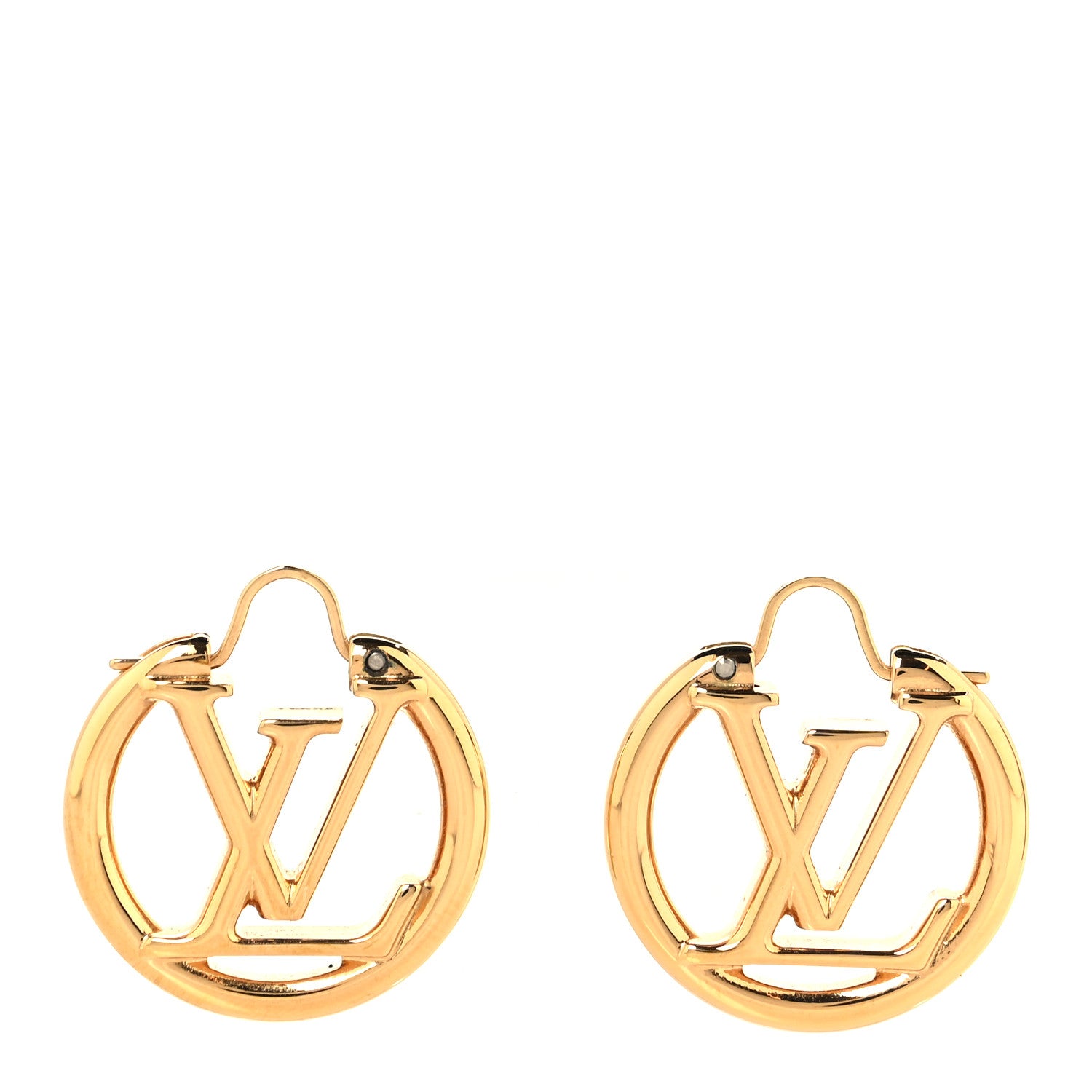 Louis Vuitton Metal Small Louise Hoop Earrings Gold 1 of 5