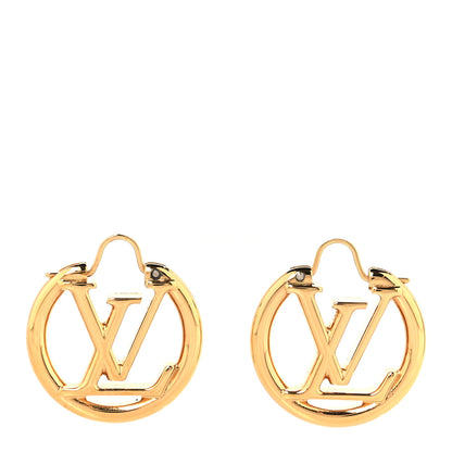 Louis Vuitton Metal Small Louise Hoop Earrings Gold 1 of 5