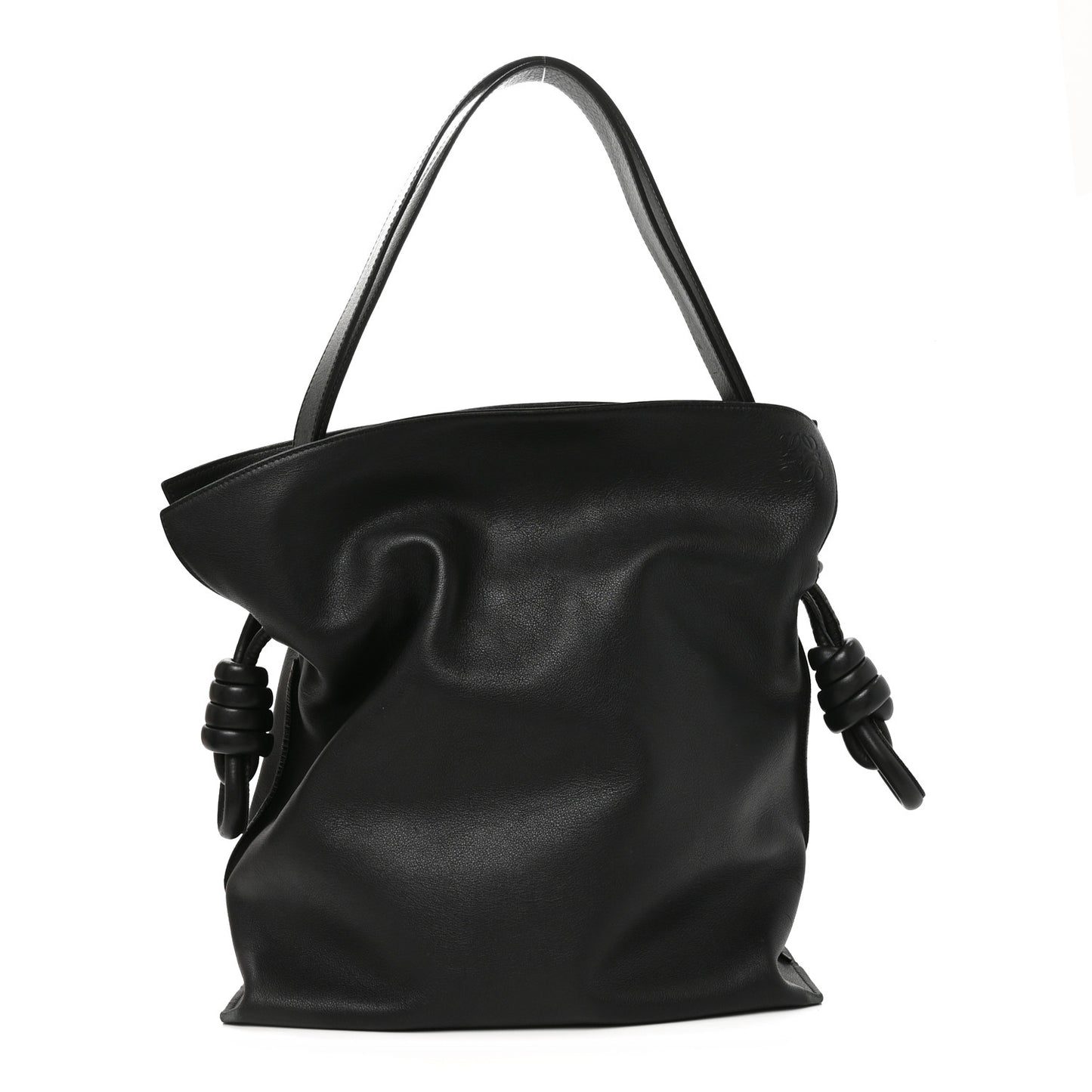 Calfskin Flamenco Knot Bag Black