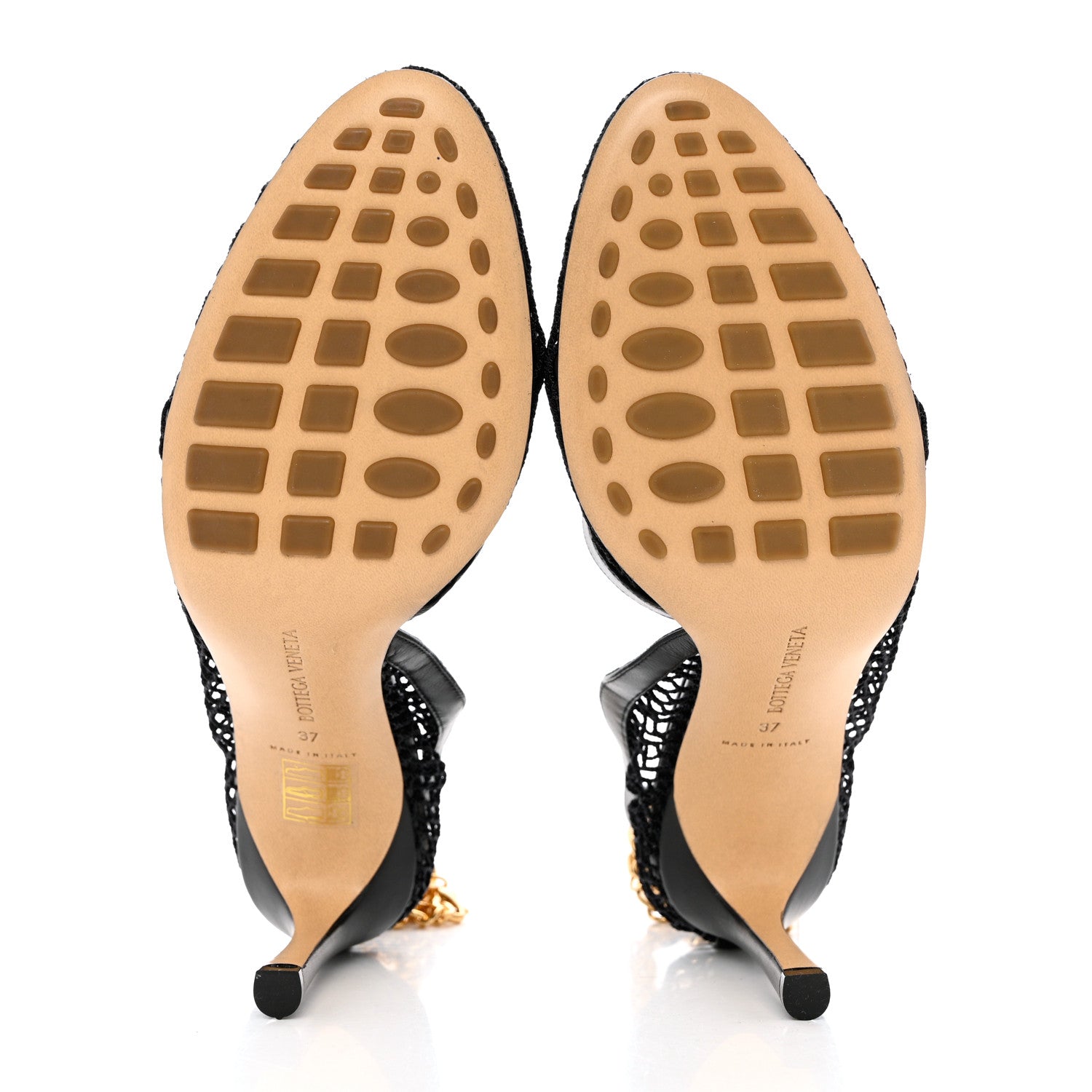 Bottega Veneta Mesh Nappa Chunky Chain Sandals 37 Black 5 of 8