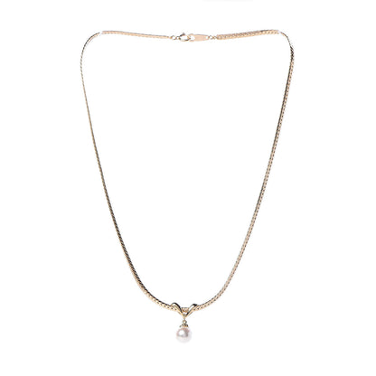 Mikimoto 18K Yellow Gold Akoya Pearl 7mm Drop Pendant Necklace 3 of 6