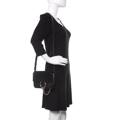 Chloe Suede Calfskin Small Faye Shoulder Bag Black 2 of 10