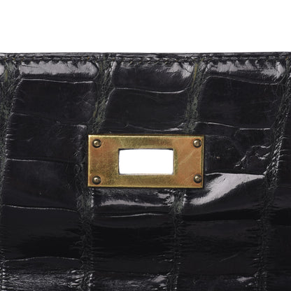 Hermes Shiny Porosus Crocodile Kelly Sellier 32 Black 23 of 50