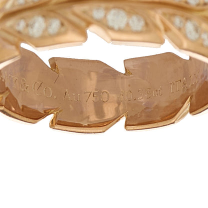 Tiffany 18K Rose Gold Diamond Victoria Vine Band Ring 53 6.5 4 of 5