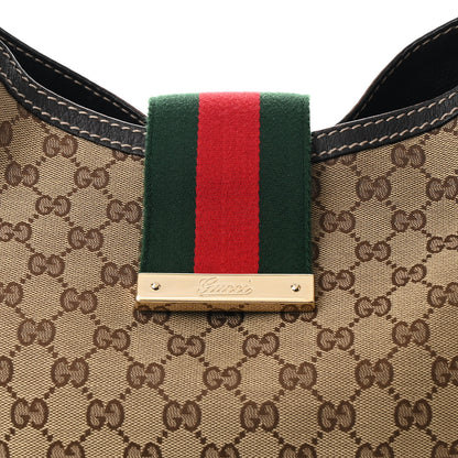 Gucci Monogram Large New Ladies Web Hobo Dark Brown 8 of 12