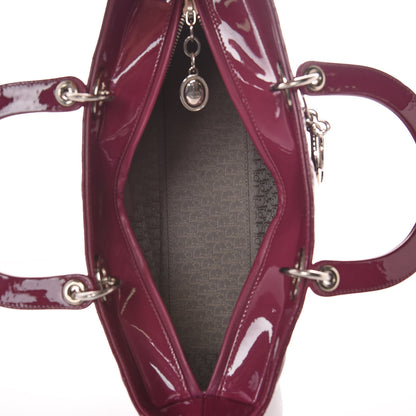 Christian Dior Patent Cannage Large Lady Dior Dark Pink 7 of 9