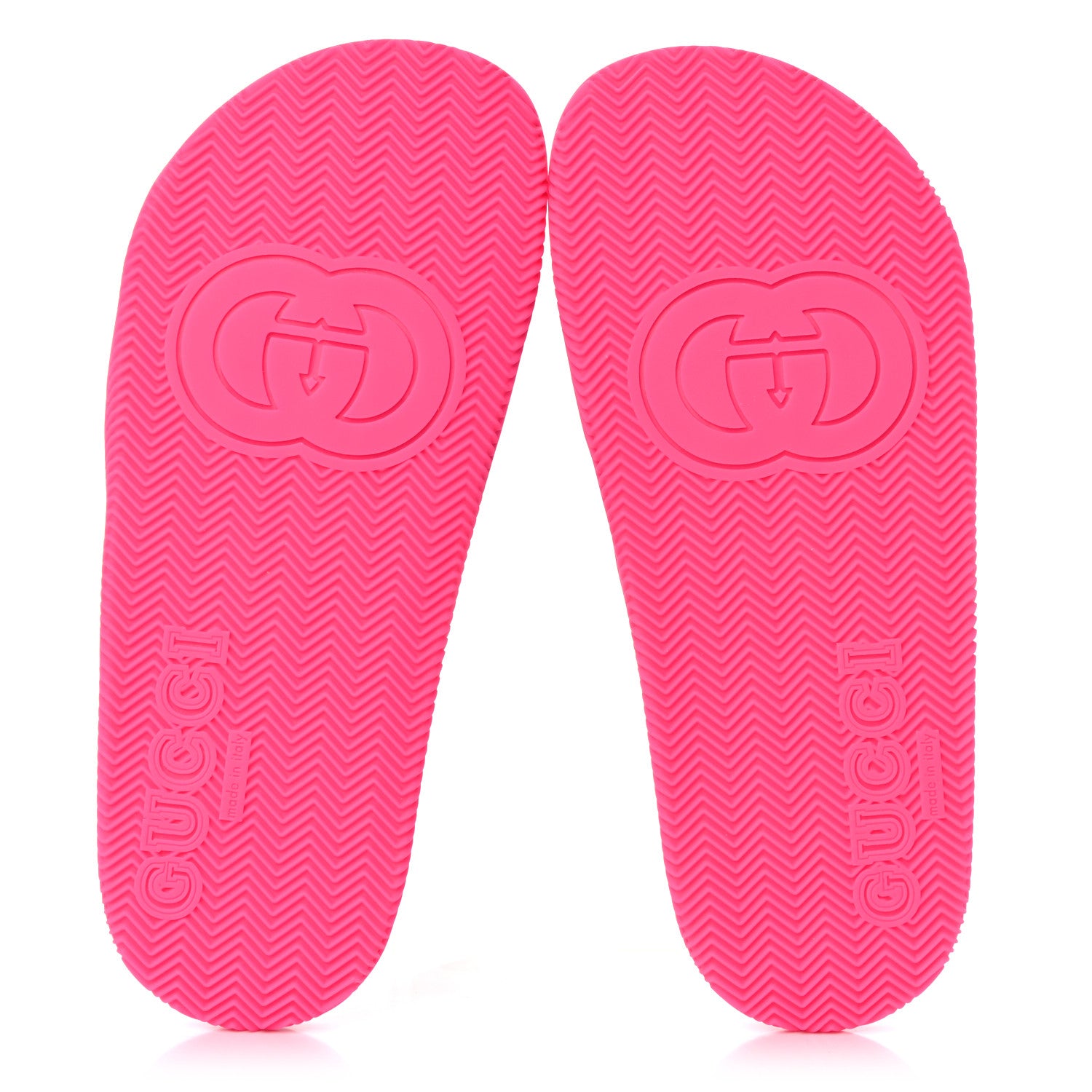 Gucci Rubber Web Womens Criss Cross Slide Sandals 39 Coral New