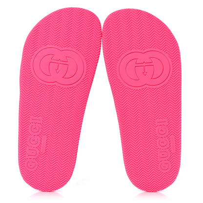 Gucci Rubber Web Womens Criss Cross Slide Sandals 39 Coral New Shamarock 5 of 8