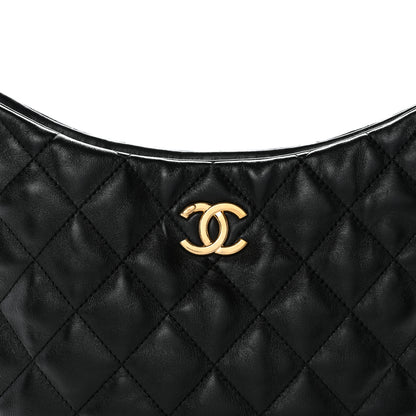 Chanel Lambskin Quilted Large CC Links Hobo Black 8 of 10