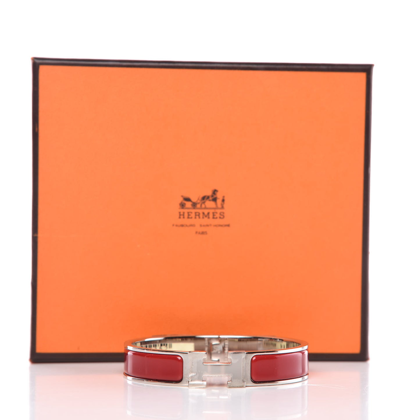 Enamel Narrow Clic Clac H Bracelet GM Red