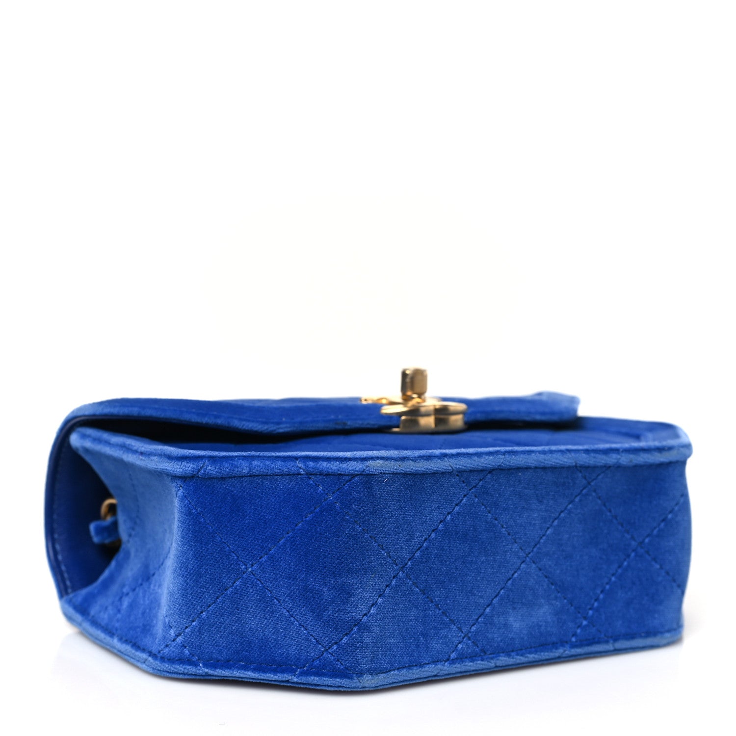 Chanel Velvet Quilted Mini Place Vendome Flap Blue 4 of 10