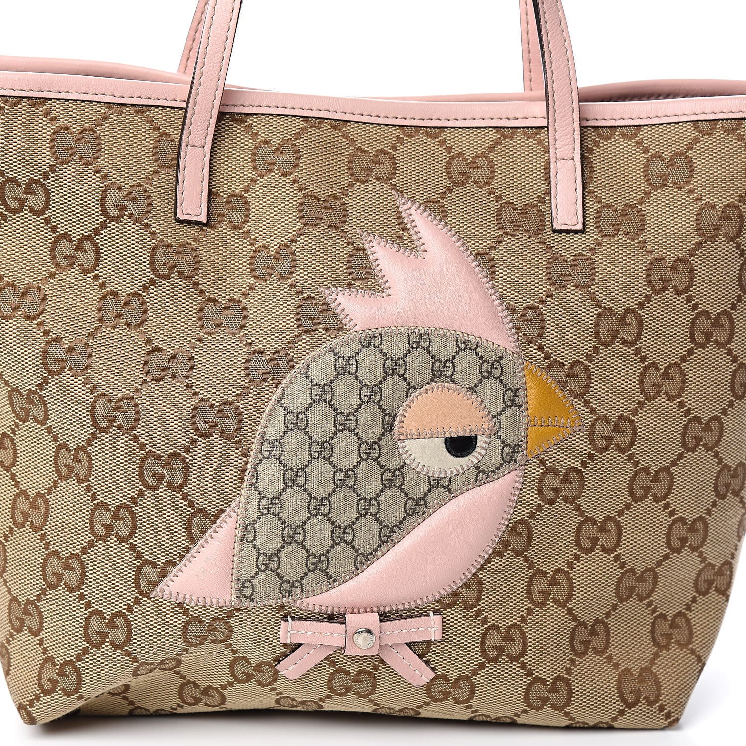 Gucci GG Monogram Mini Zoo Bird Tote Pink 10 of 10