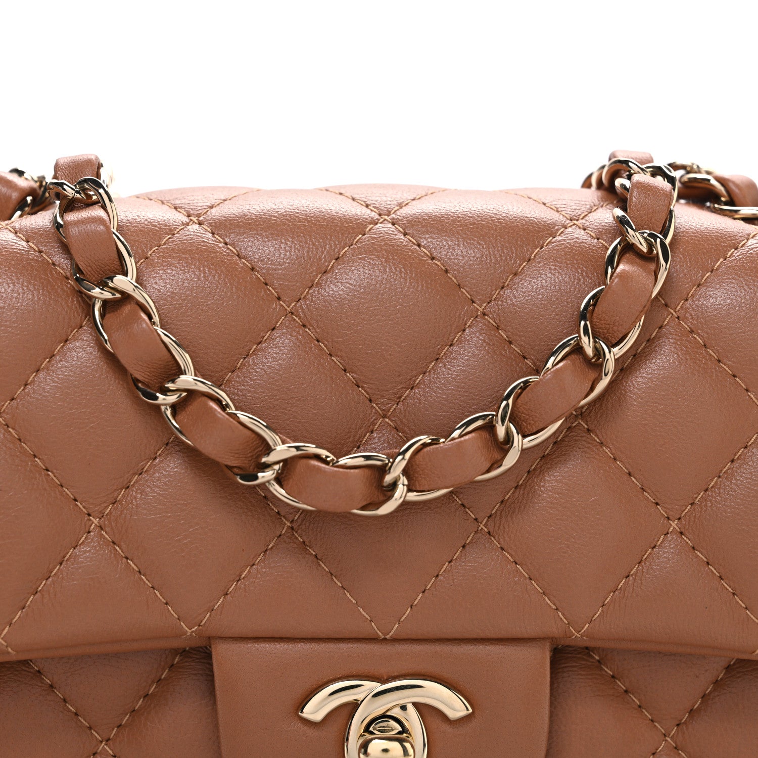 Chanel Lambskin Quilted Mini Rectangular Flap Brown 8 of 11