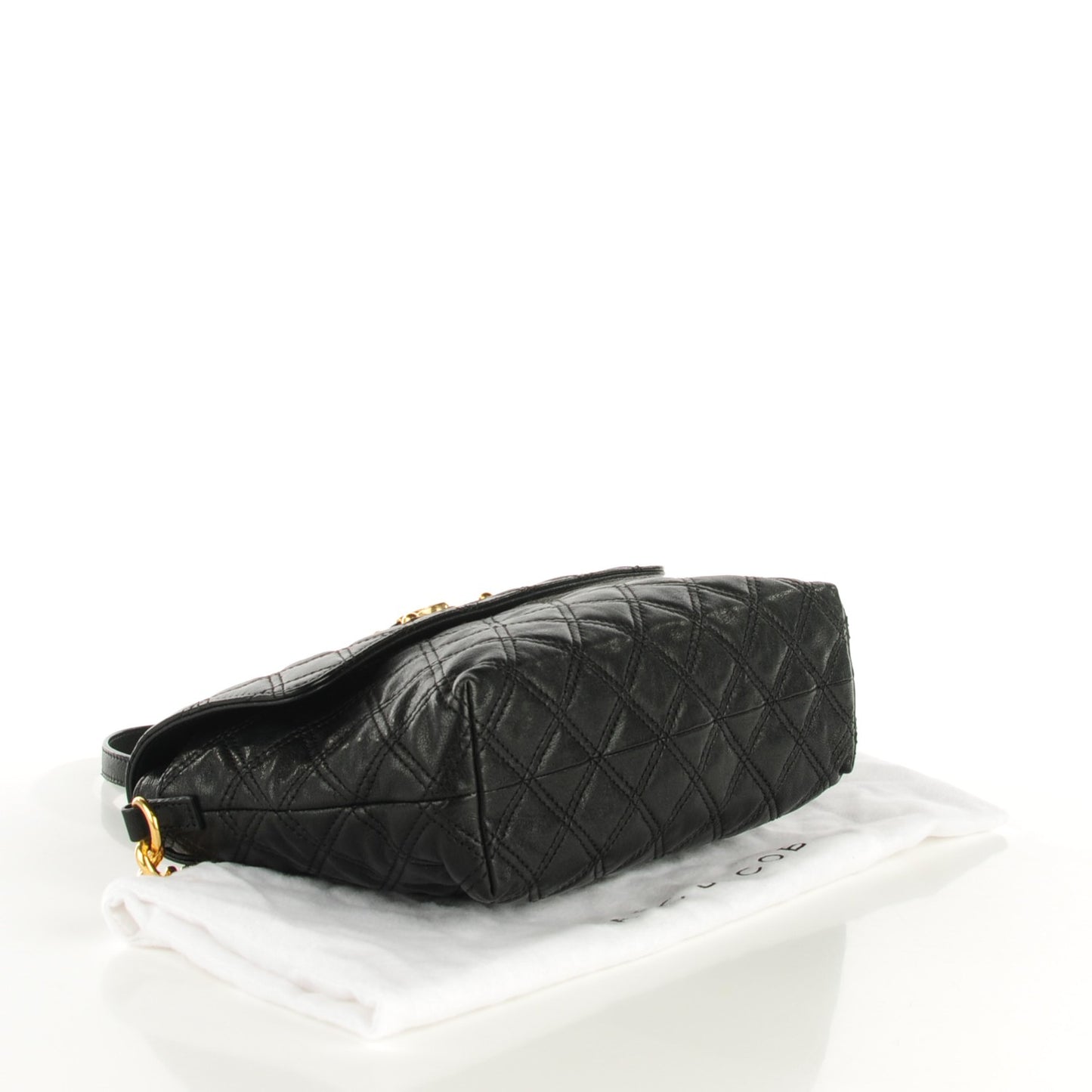 Lacquered Lambskin Quilted The Large Single Flap Black