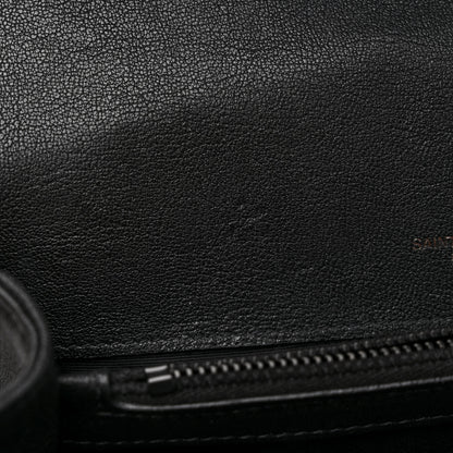 Saint Laurent Sheepskin Matelasse Chevron Monogram Monochrome Medium College Bag Black 11 of 11