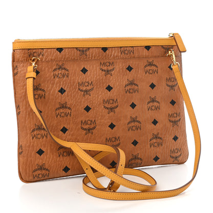 MCM Visetos Medium Crossbody Pouch Cognac Yellow 3 of 11