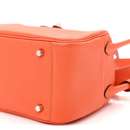 Hermes Taurillon Clemence Mini Lindy 20 Feu 10 of 10