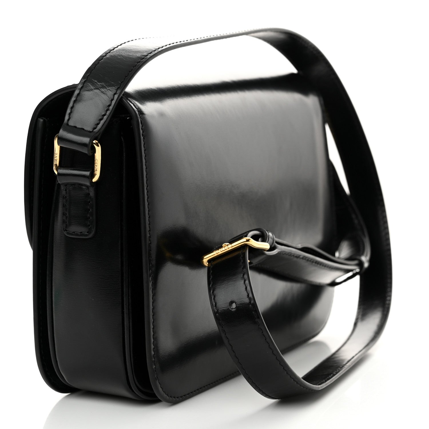 Celine Shiny Calfskin Medium Triomphe Black 3 of 16