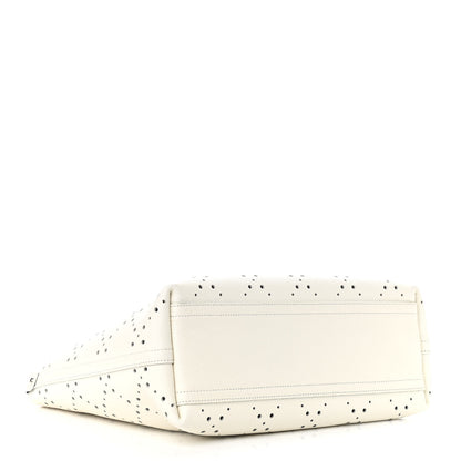 Chanel Perforated Grained Calfskin Small Shopping Tote White 4 of 9