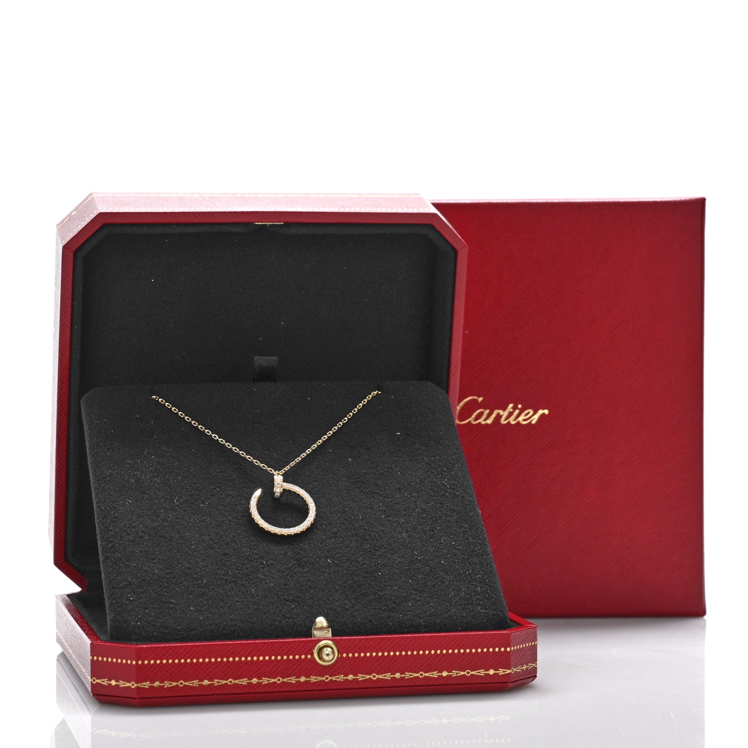 Cartier 18K Yellow Gold Diamond Juste Un Clou Paved Pendant Necklace 5 of 5