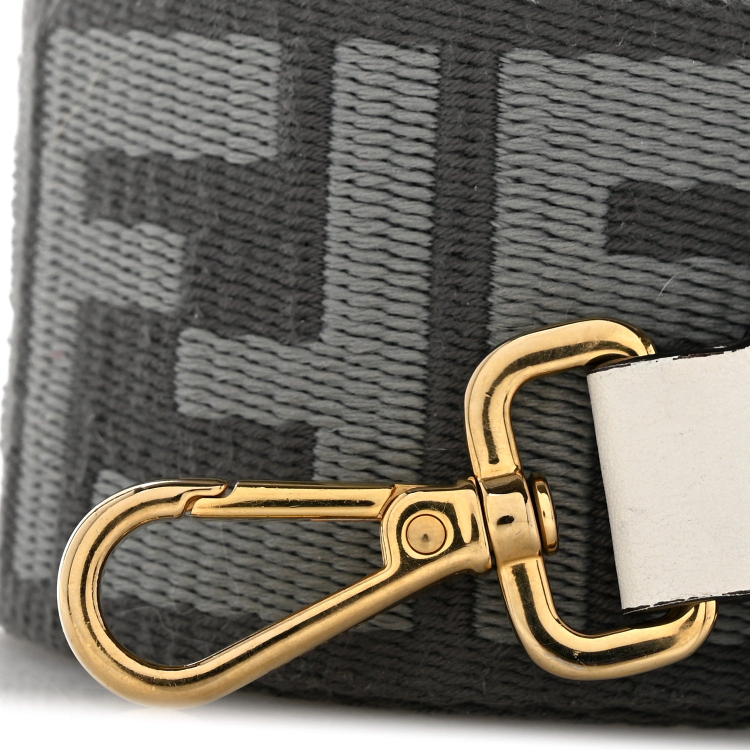 Fendi Ribbon Vitello Seta FF 1974 Adjustable Strap You Ardesia Pietra White Ice 6 of 6