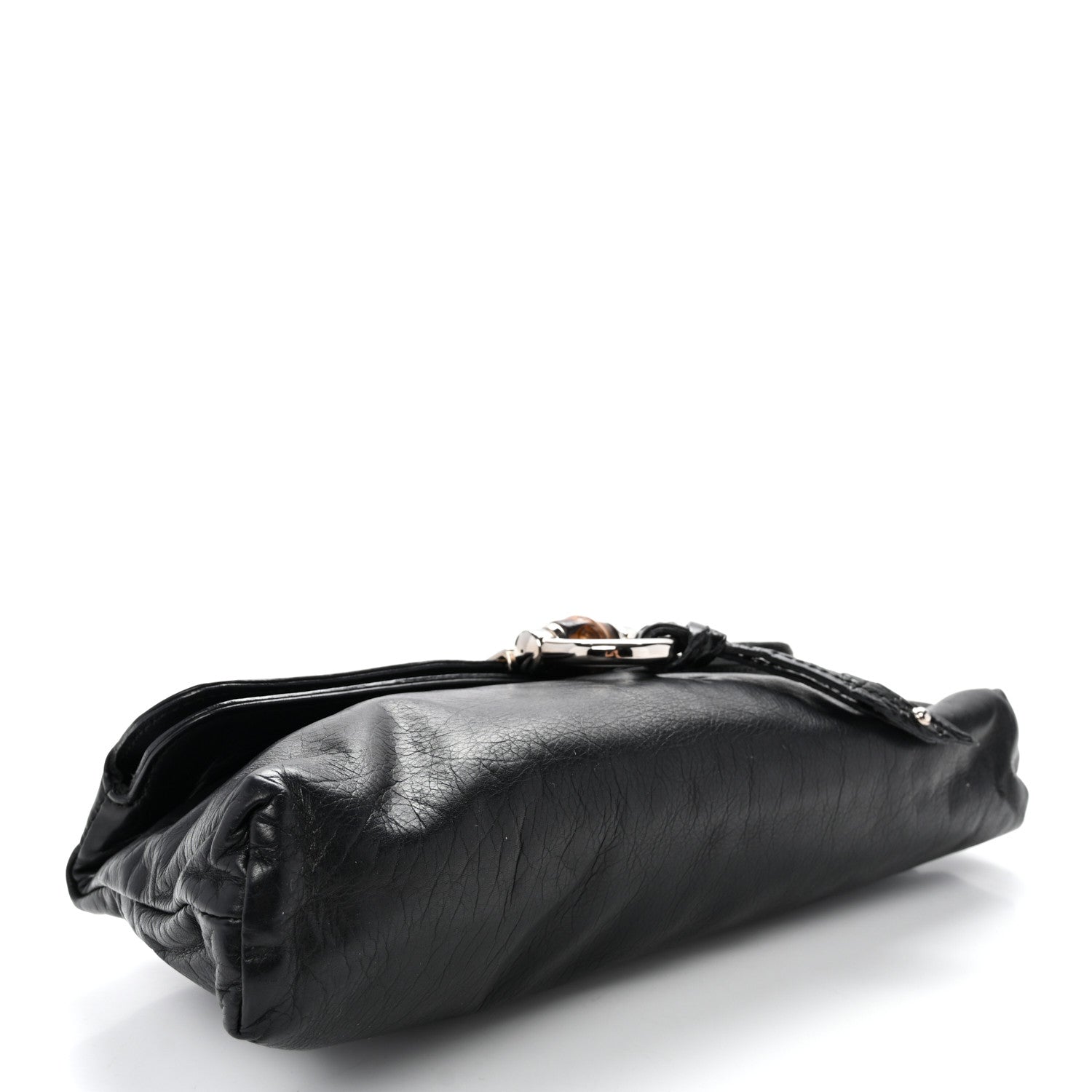 Gucci Calfskin Bamboo Croisette Clutch Black 4 of 10