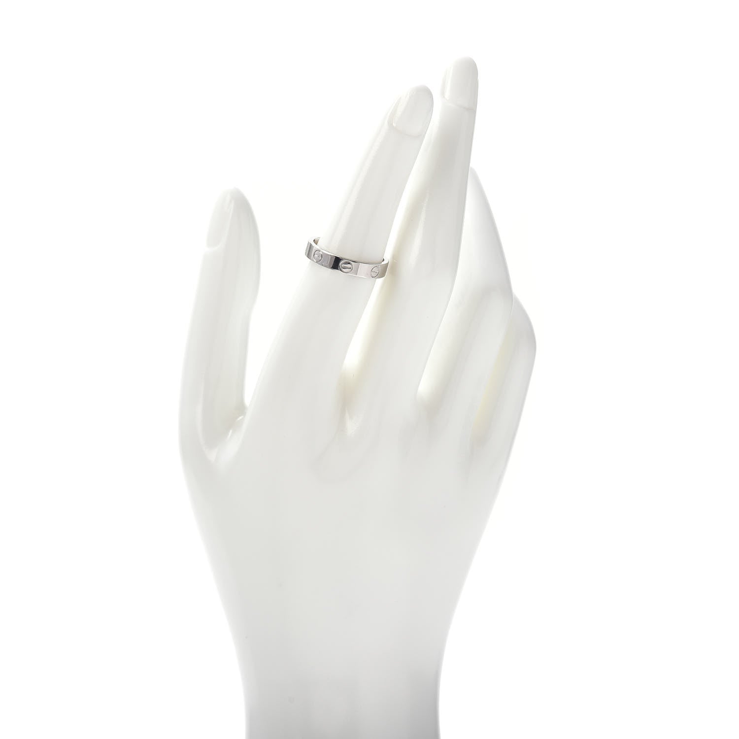 Cartier 18K White Gold 3.5mm LOVE Wedding Band Ring 53 6.25 2 of 4