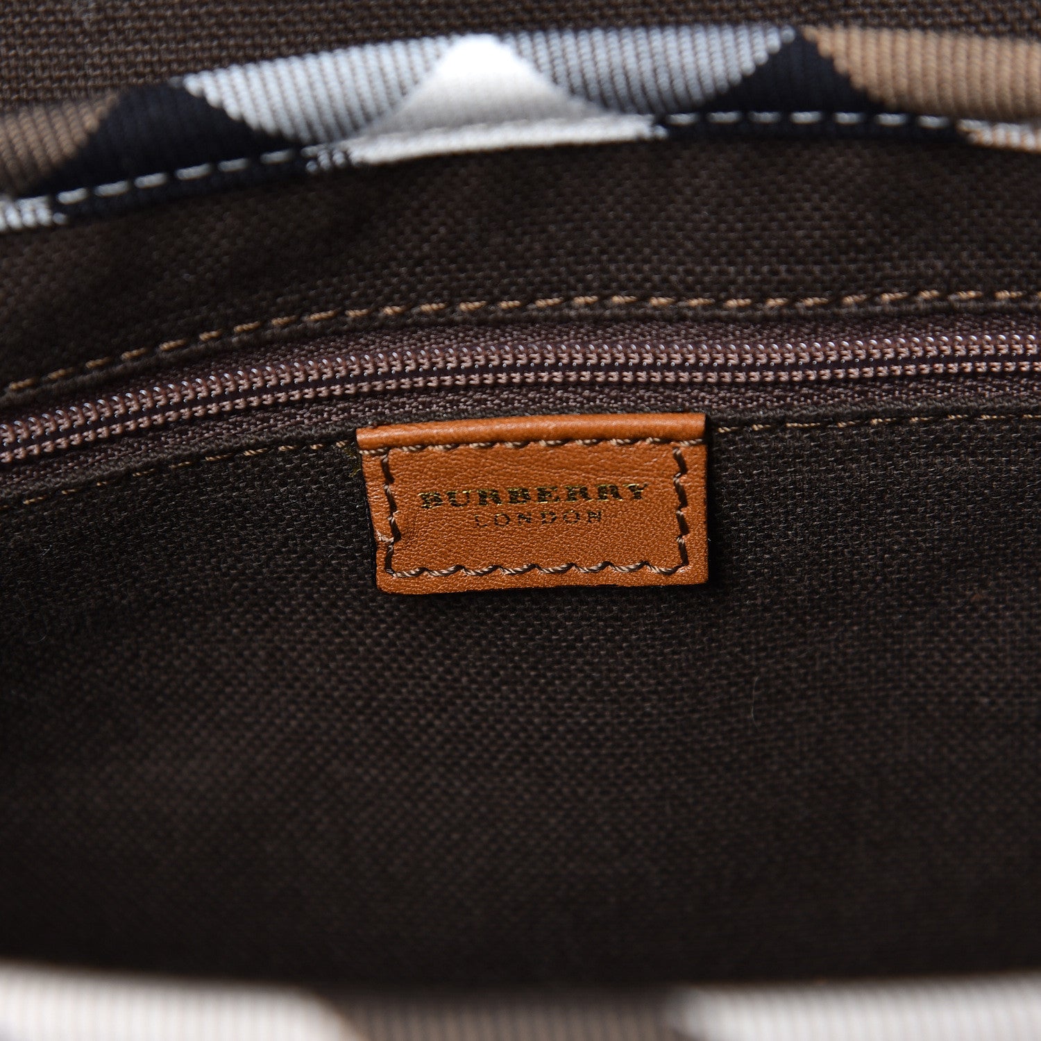 Burberry Calfskin House Check Trim Bates Shoulder Bag Cognac 6 of 11
