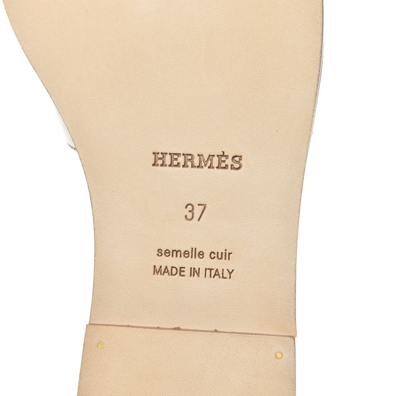 Hermes Box Calfskin Oran Sandals 37 White 6 of 8