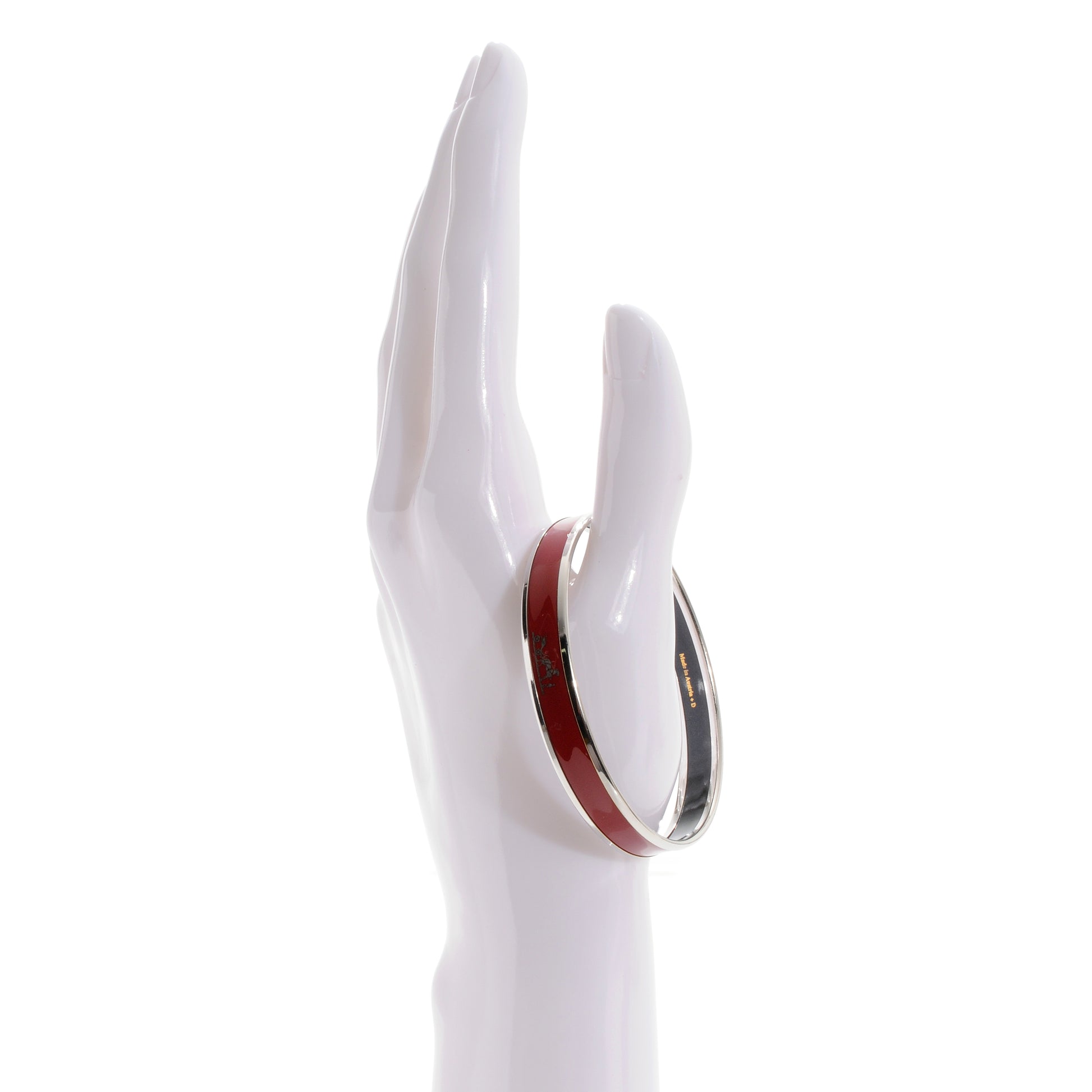 Hermes Enamel Narrow Caleche Bracelet PM 65 Red 2 of 5