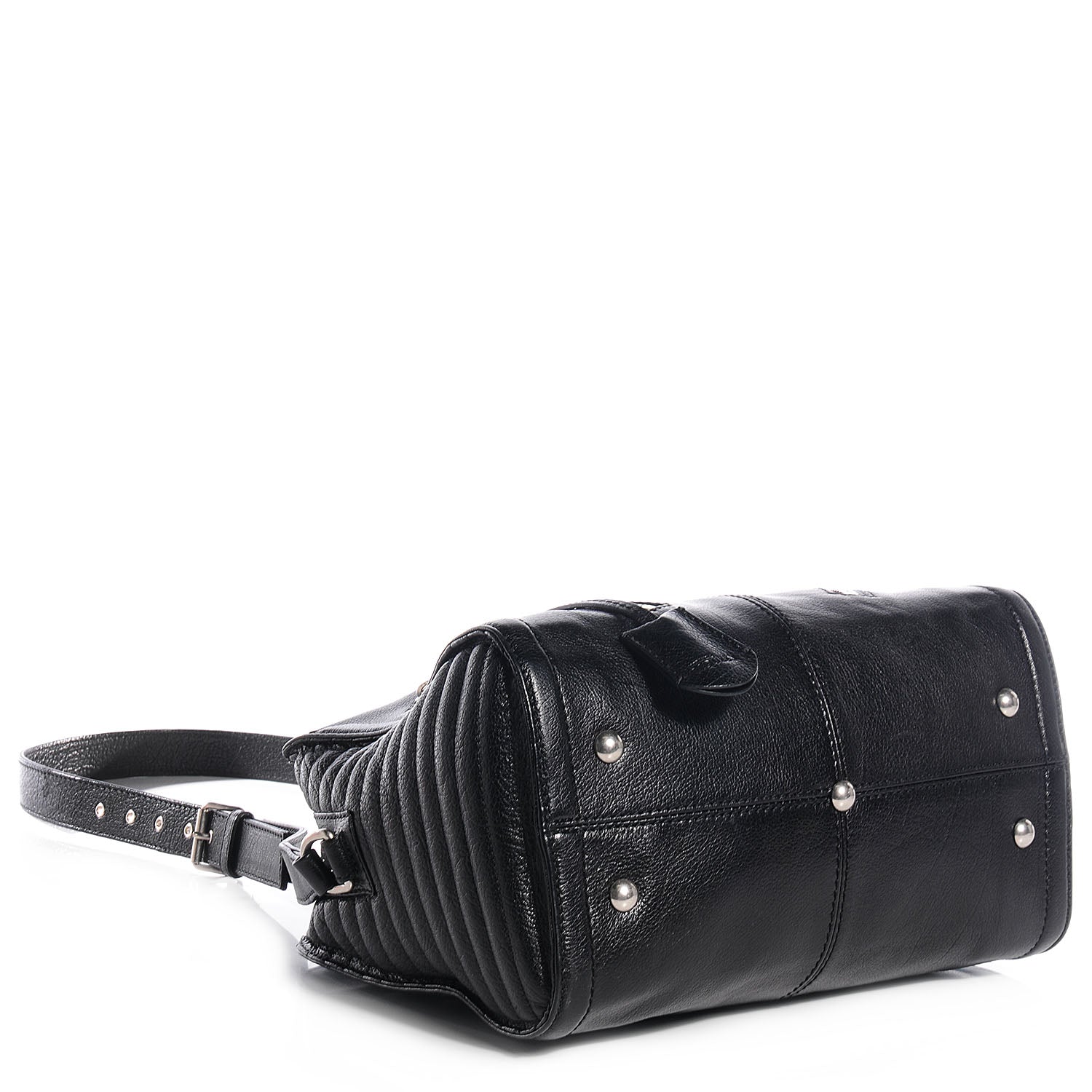 Alexander McQueen Leather Padlock Zip Around Biker Satchel Black 4 of 9